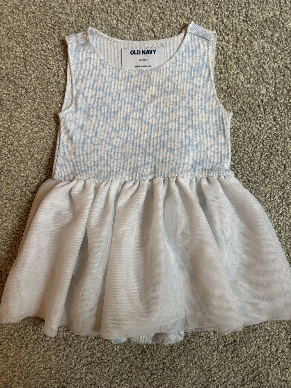Old Navy Light Blue & White Tulle Baby Dress